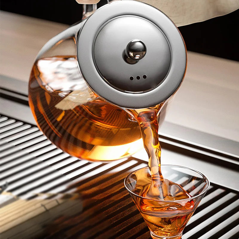 Heat-Resistant Clear Glass Tea Pitcher