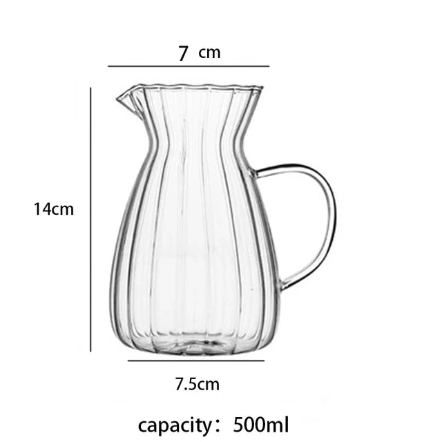 Transparent Borosilicate Glass Pitcher