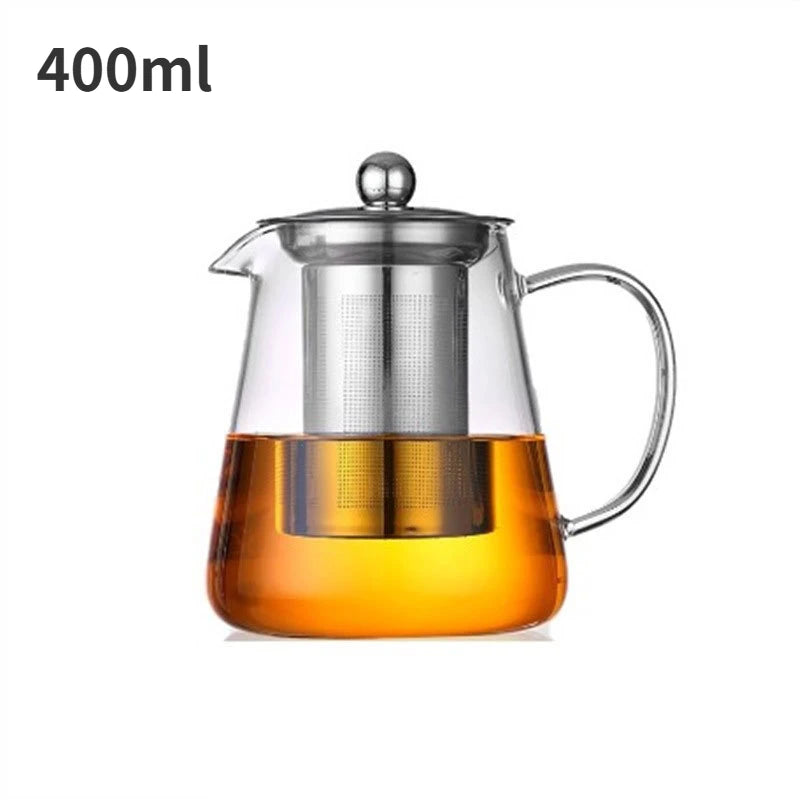 Heat-Resistant Clear Glass Tea Pitcher