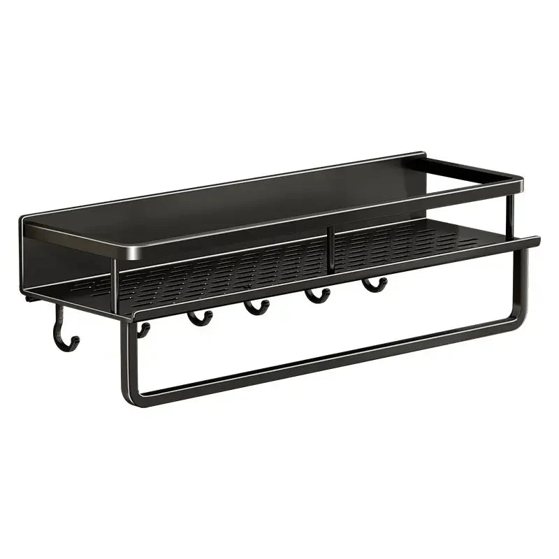 Black Wall-mounted Kitchen Shelves