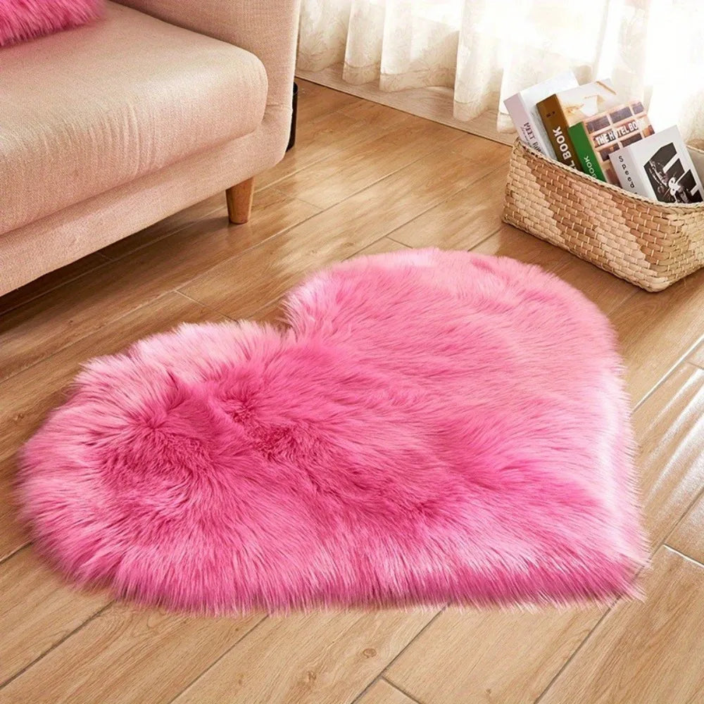 Heart Shape Fluffy Mat