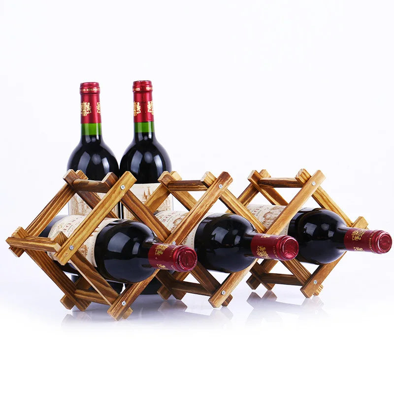 Collapsible Wooden Wine Bottle RackBar Accessories