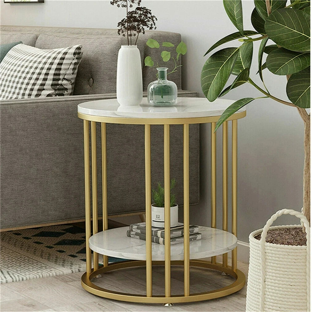 Round Marble Accent Coffee Table