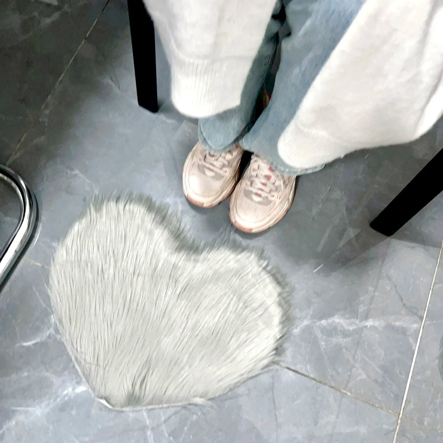 Heart Shape Fluffy Mat