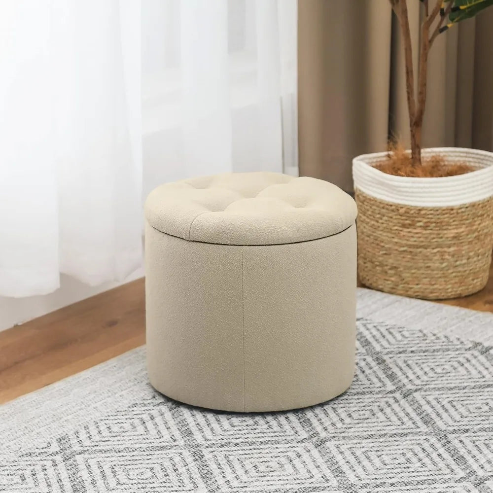 Compact Ottoman with Removable Lid