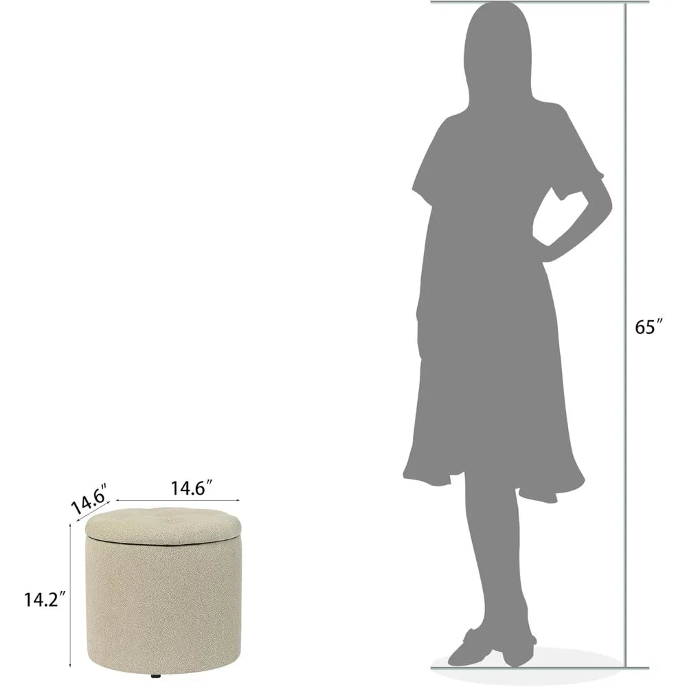 Compact Ottoman with Removable Lid