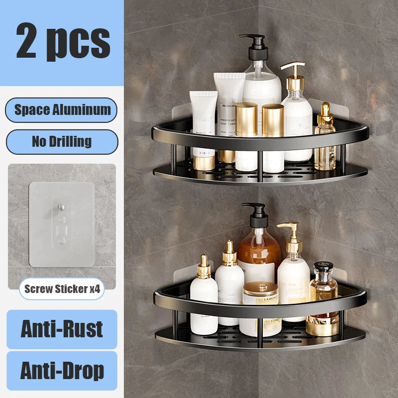 Bathroom Shelf No Drill Organizer Rack
