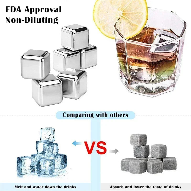 Stainless Steel Whisky Ice Cubes Stone