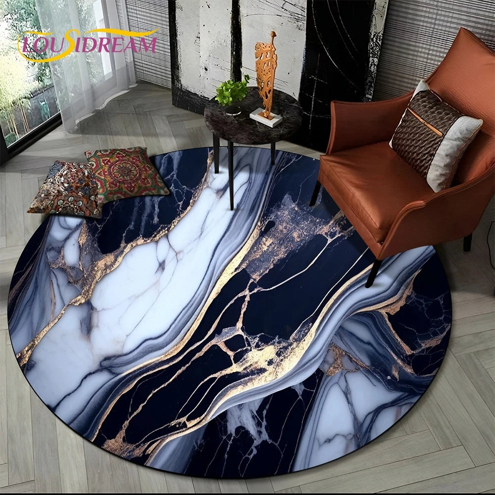 Elegant Marble Round Rug