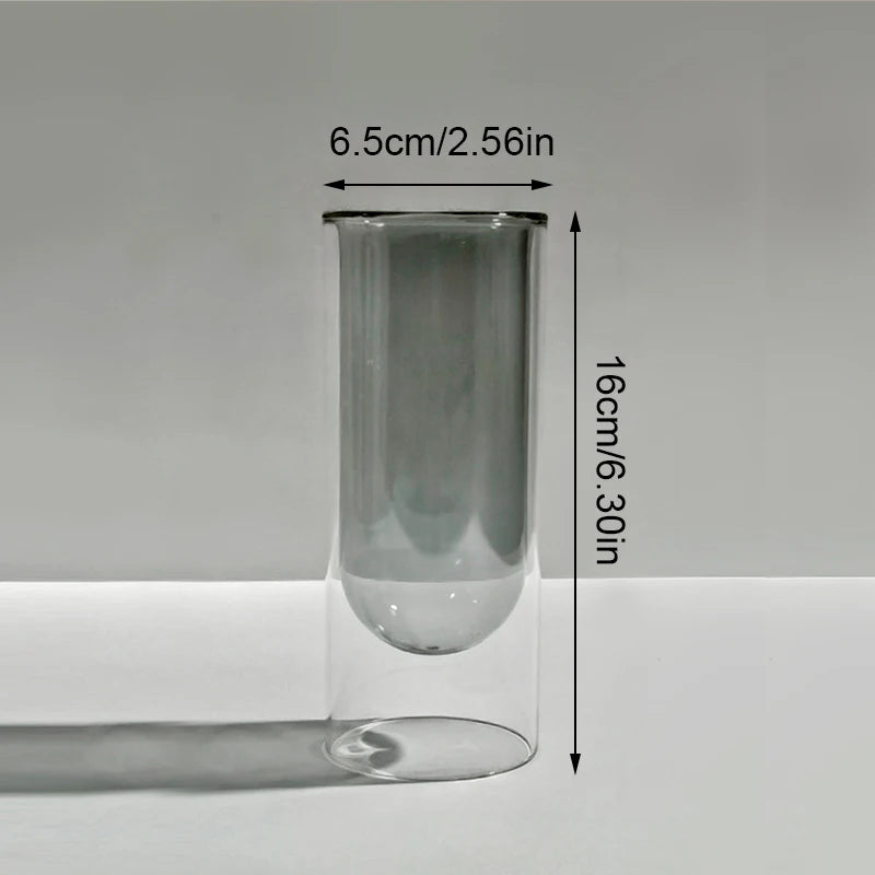 Double Layer Colored Glass Vase