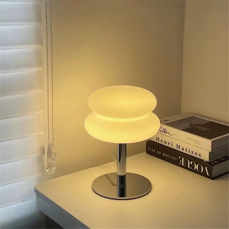 Italian Egg Tart Designer Glass Table Lamp