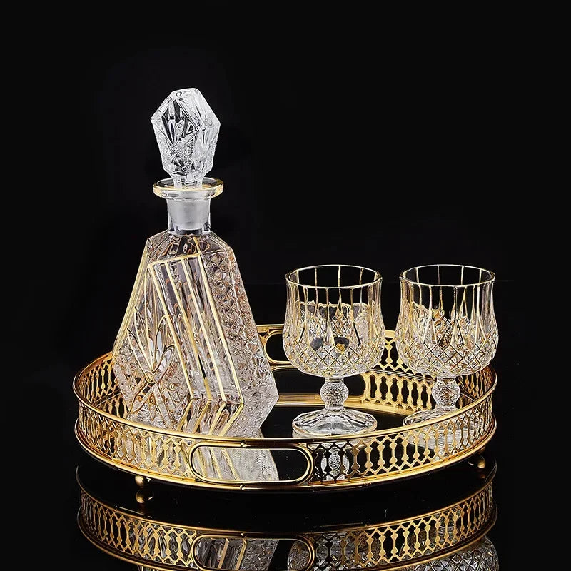 Elegant Crystal Whiskey & Wine Glass Set