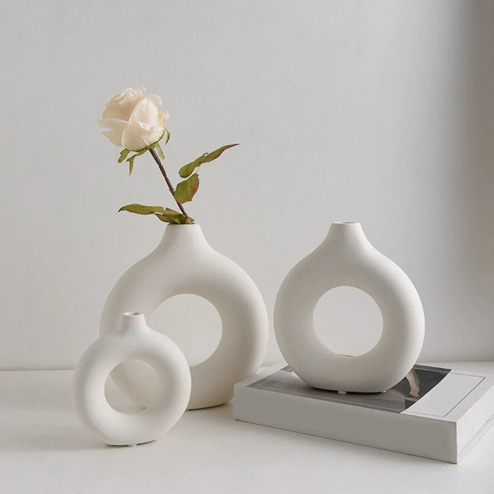Circular Hollow Ceramic Vase