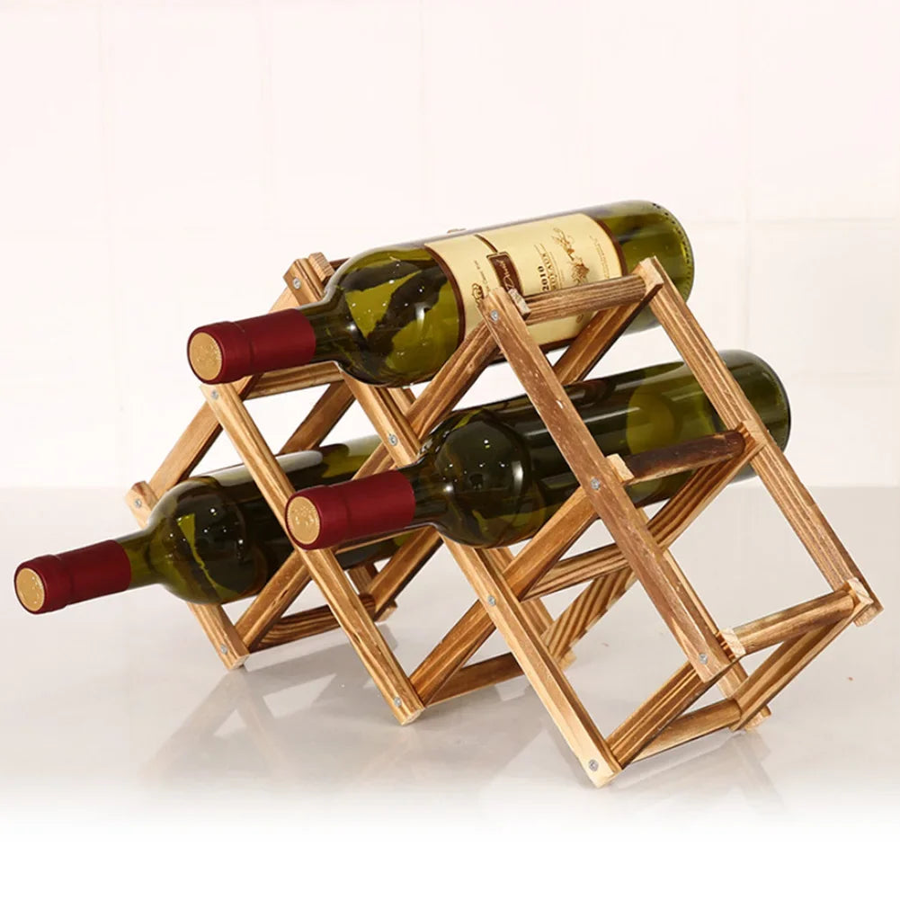 Collapsible Wooden Wine Bottle RackBar Accessories