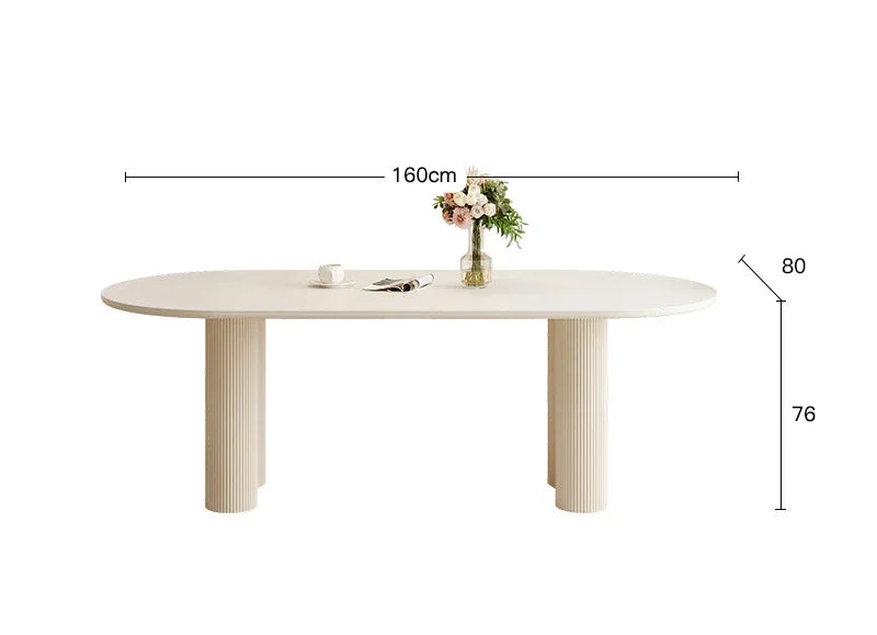 Elegant Marble Dining Set with Turntable