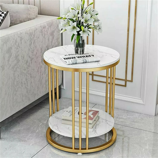 Round Marble Accent Coffee Table
