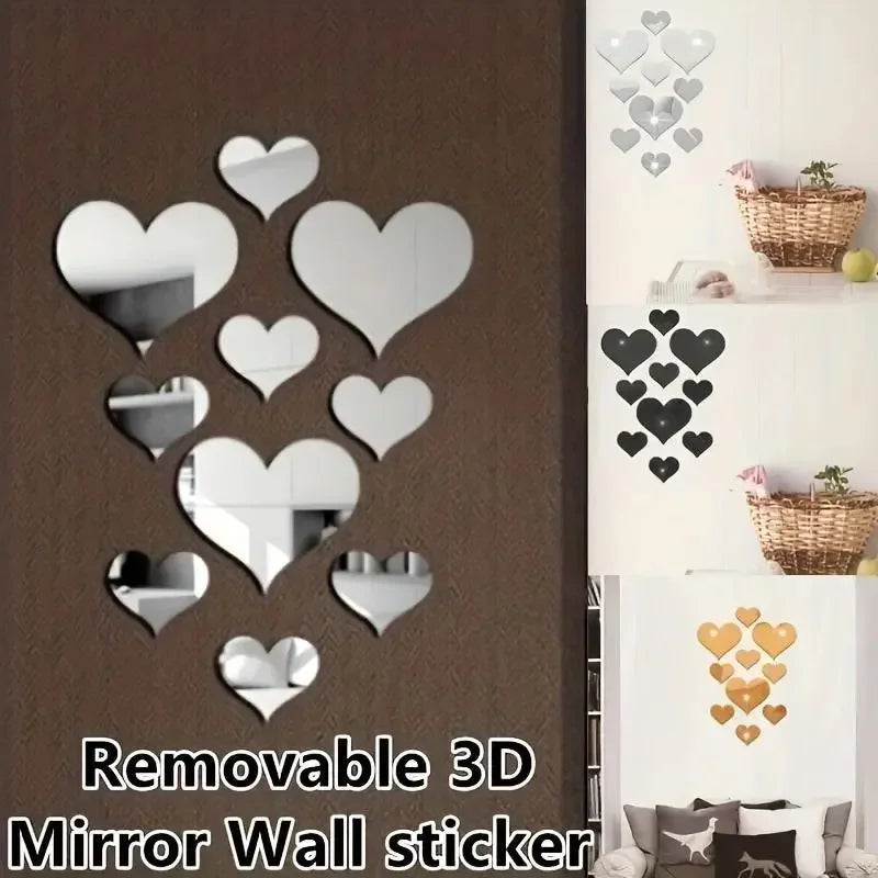 1Set Acrylic LOVE Decorative Mirrors Wall Sticker