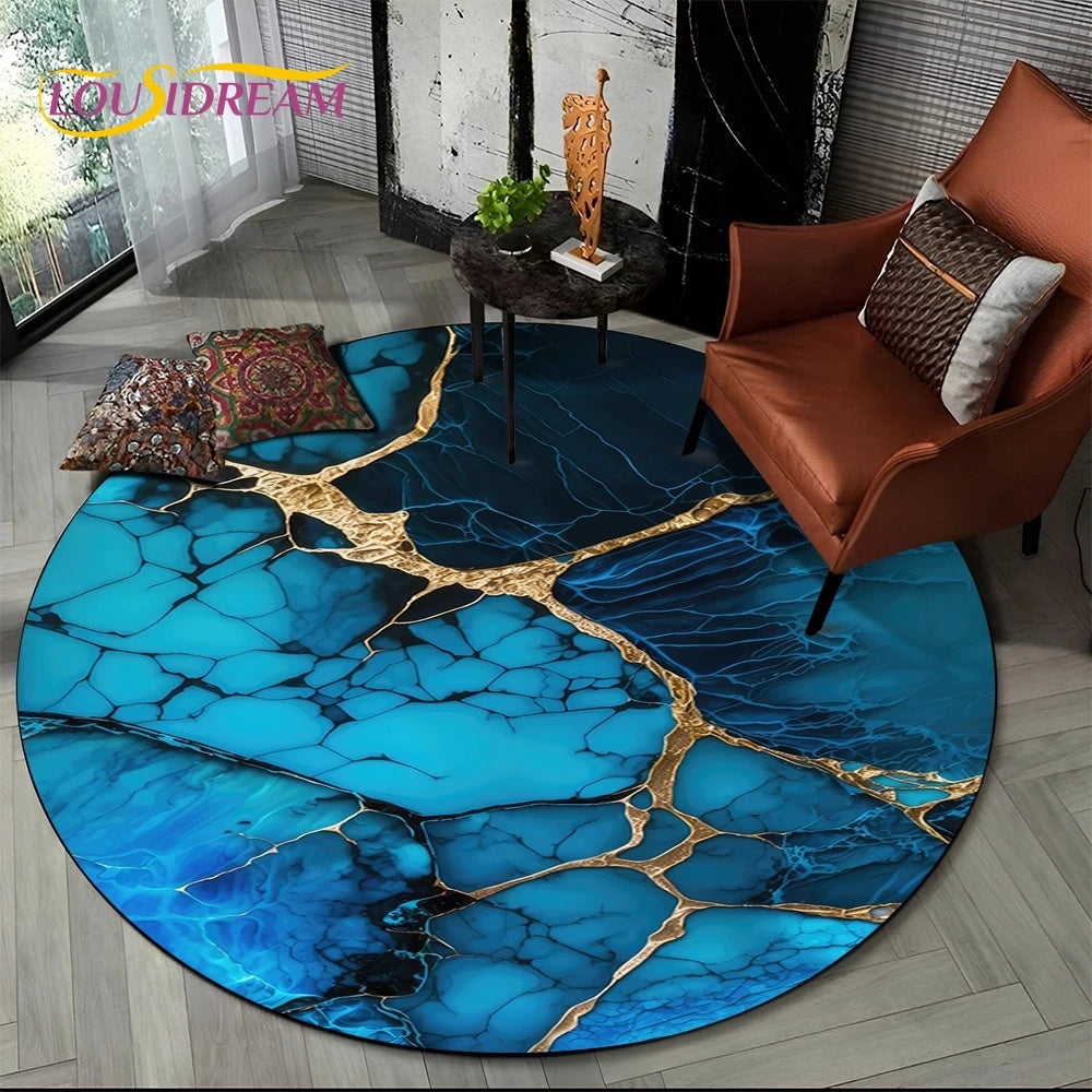 Elegant Marble Round Rug