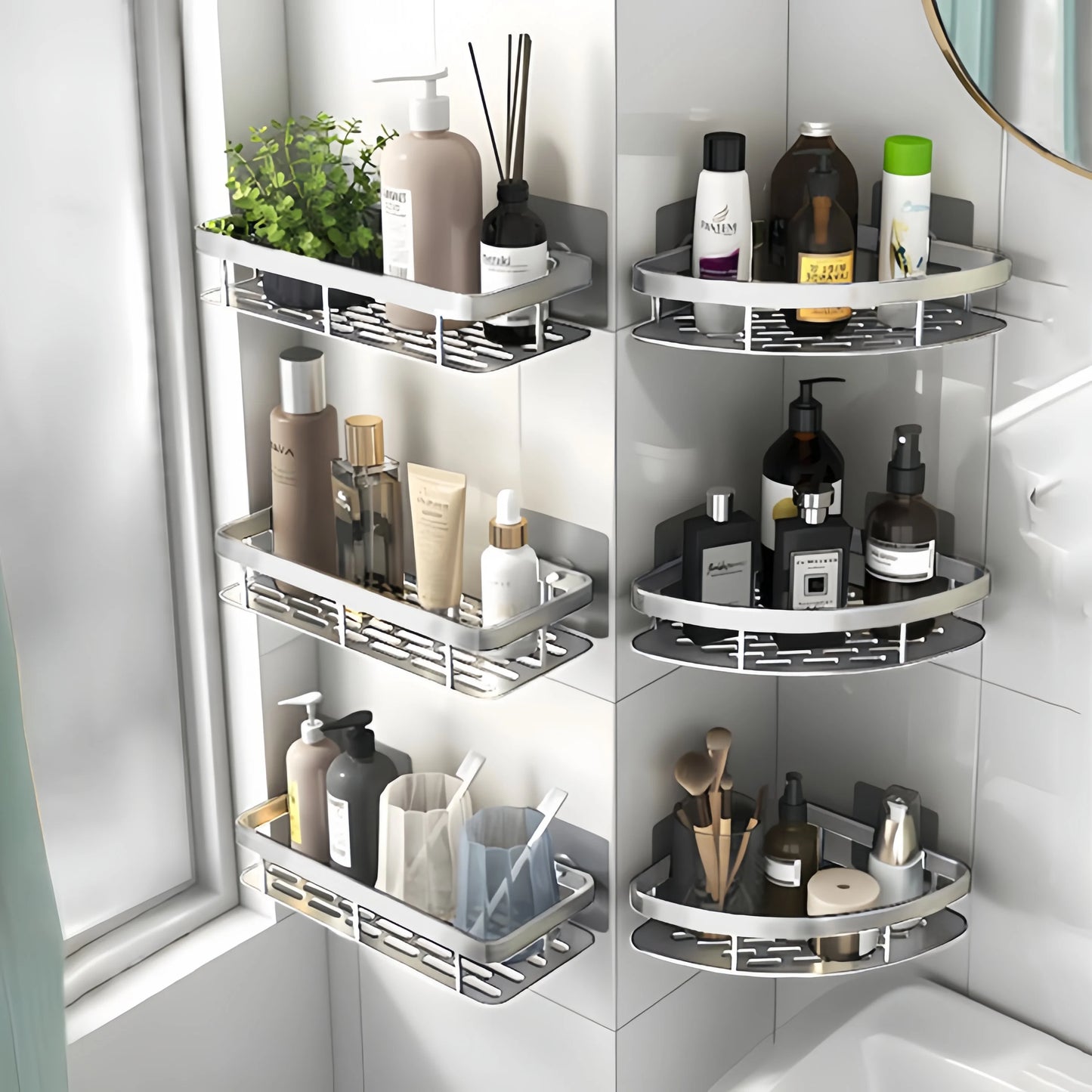 Bathroom Shelf No Drill Organizer Rack