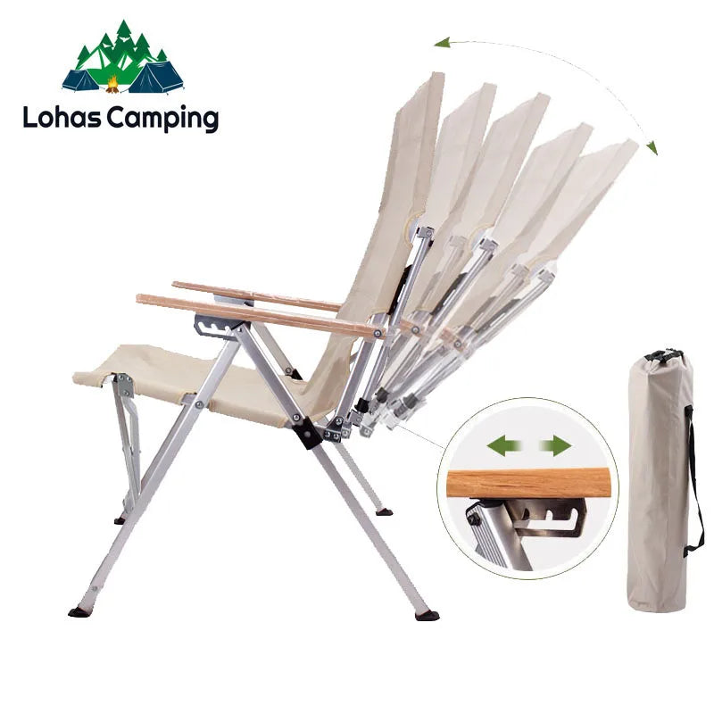 Outdoor Folding Chair Three-Speed Adjustable Long Back Chair