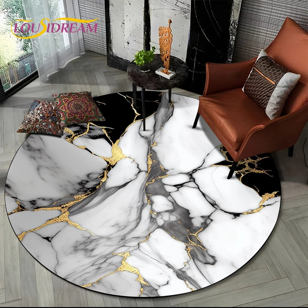 Elegant Marble Round Rug